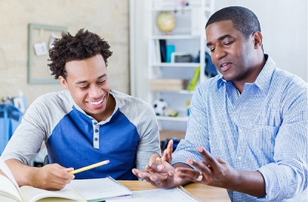 A student with a peer leader